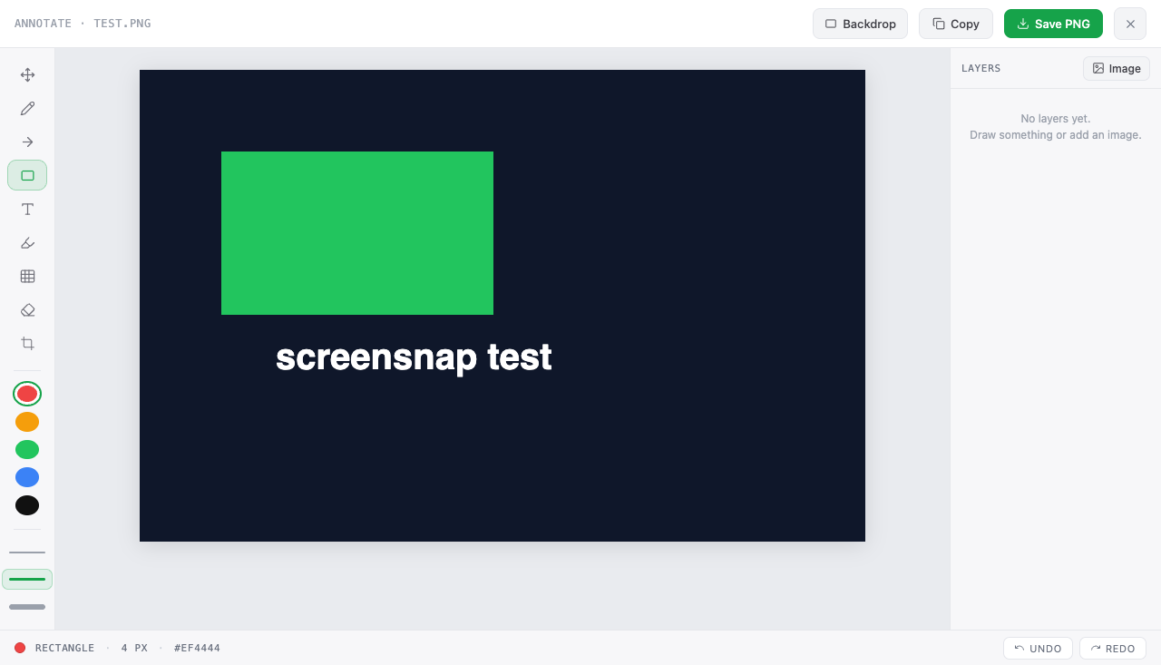screensnap screenshot editor with the layers panel